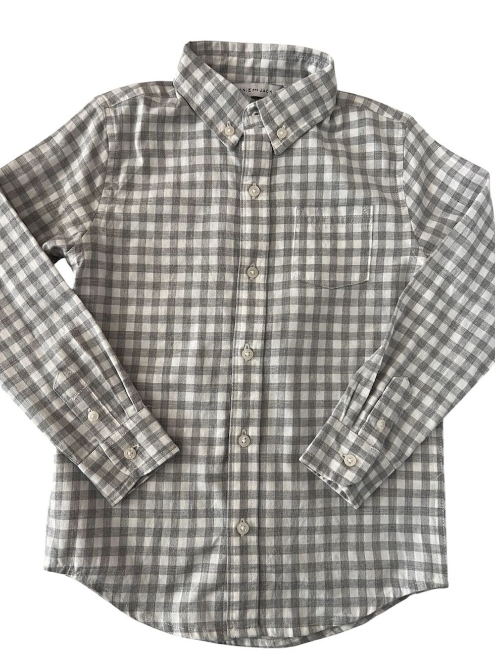 Janie and Jack Gray Plaid Button-Down Shirt